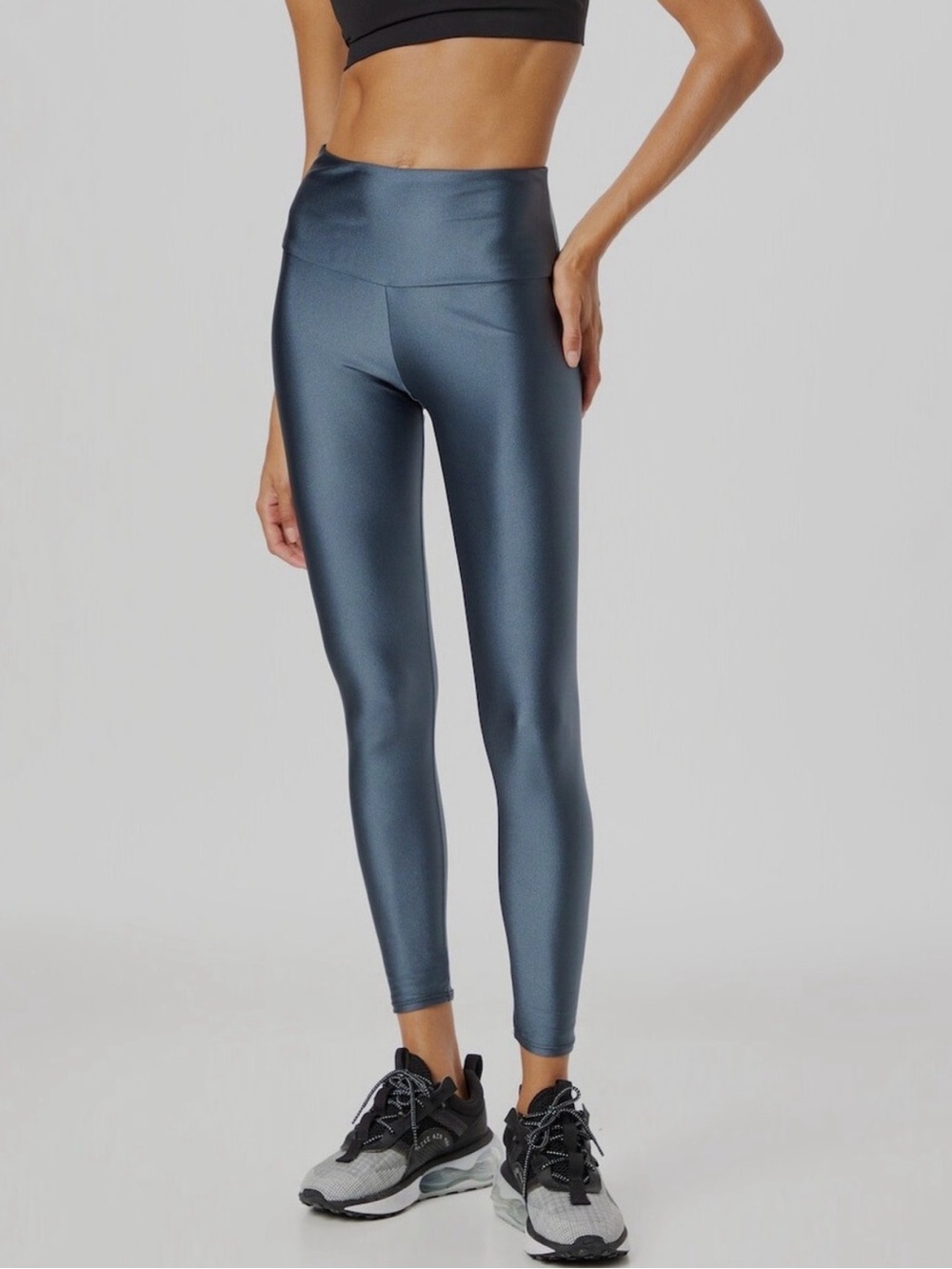 Onzie Metallic Blue High-Waist Leggings